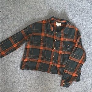 american eagle cropped flannel button up